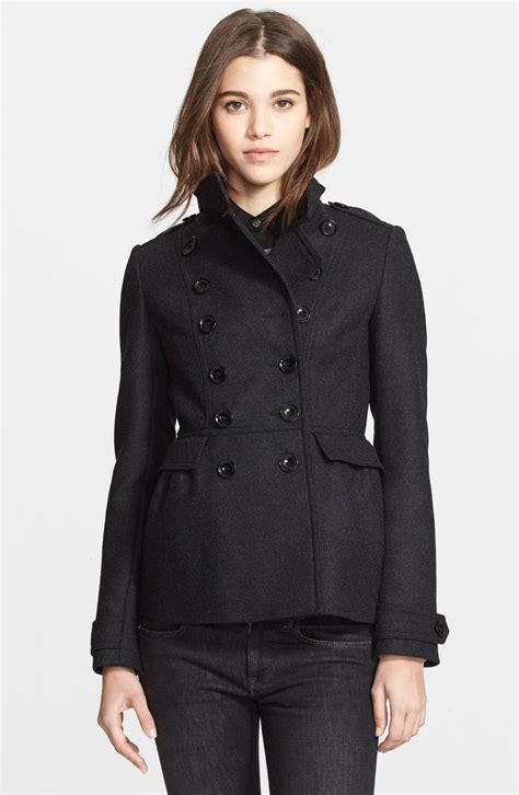 burberry wool blend peplum coat|burberry cashmere cape coat.